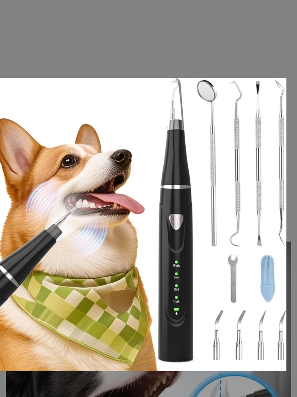 Dog Dental Cleaner Kit Electric Plaque Remover - Black